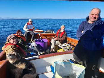 The herring egg survey team near Opinan, by Gairloch, on 3rd April 2025 The herring egg survey team near Opinan, by Gairloch, on 3rd April 2025