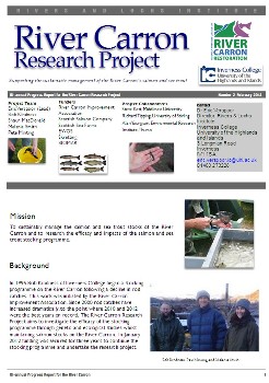 River Carron Restoration Research Project Newsletter February 2013