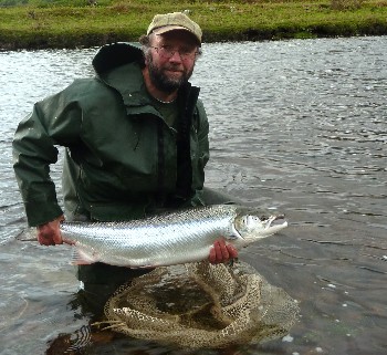 Bob Kindness with a 20lb salmon from the River Carron, May 2011 (photo Gordon Macpherson)