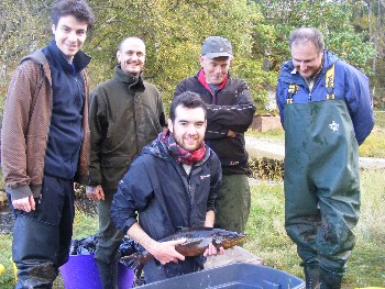 The WRFT trout sampling team by a spawning stream in October 2013