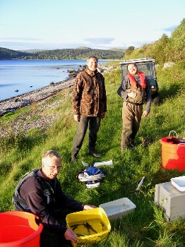 Roger McLachlan, Ben Rushbrooke and David Mullaney at Boor Bay on 16th May 2011