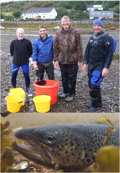 Jim Buchanan, Alex Way, Roger McLachlan & Gary Bulmer following recapture of 'Squaretail' on 17/9/12